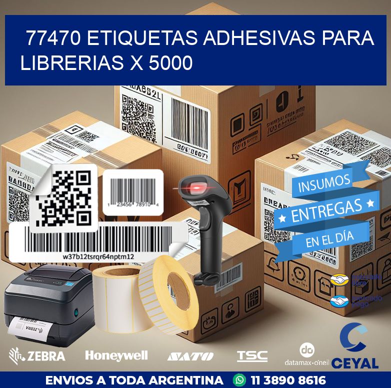77470 ETIQUETAS ADHESIVAS PARA LIBRERIAS X 5000