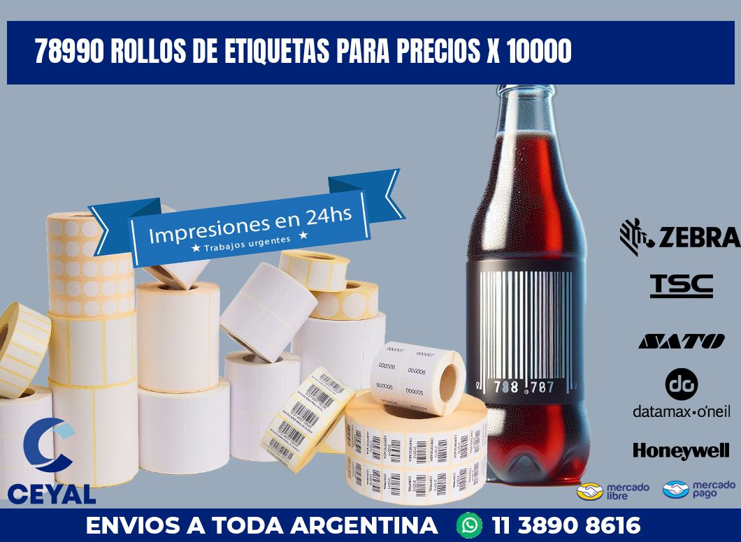 78990 ROLLOS DE ETIQUETAS PARA PRECIOS X 10000