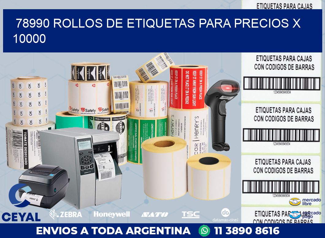 78990 ROLLOS DE ETIQUETAS PARA PRECIOS X 10000