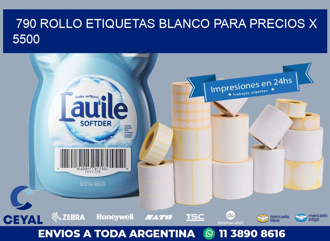 790 ROLLO ETIQUETAS BLANCO PARA PRECIOS X 5500