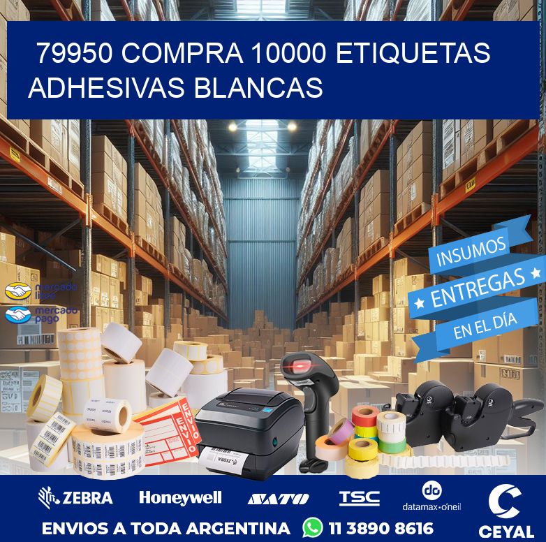 79950 COMPRA 10000 ETIQUETAS ADHESIVAS BLANCAS