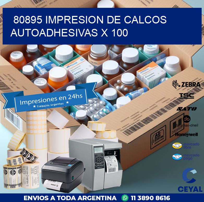 80895 IMPRESION DE CALCOS AUTOADHESIVAS X 100