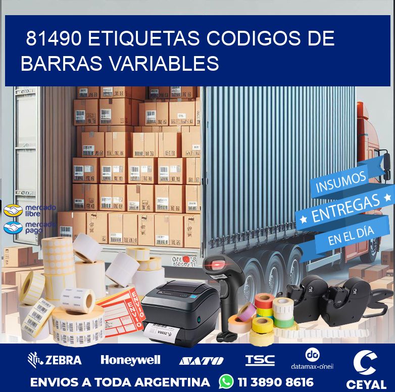 81490 ETIQUETAS CODIGOS DE BARRAS VARIABLES