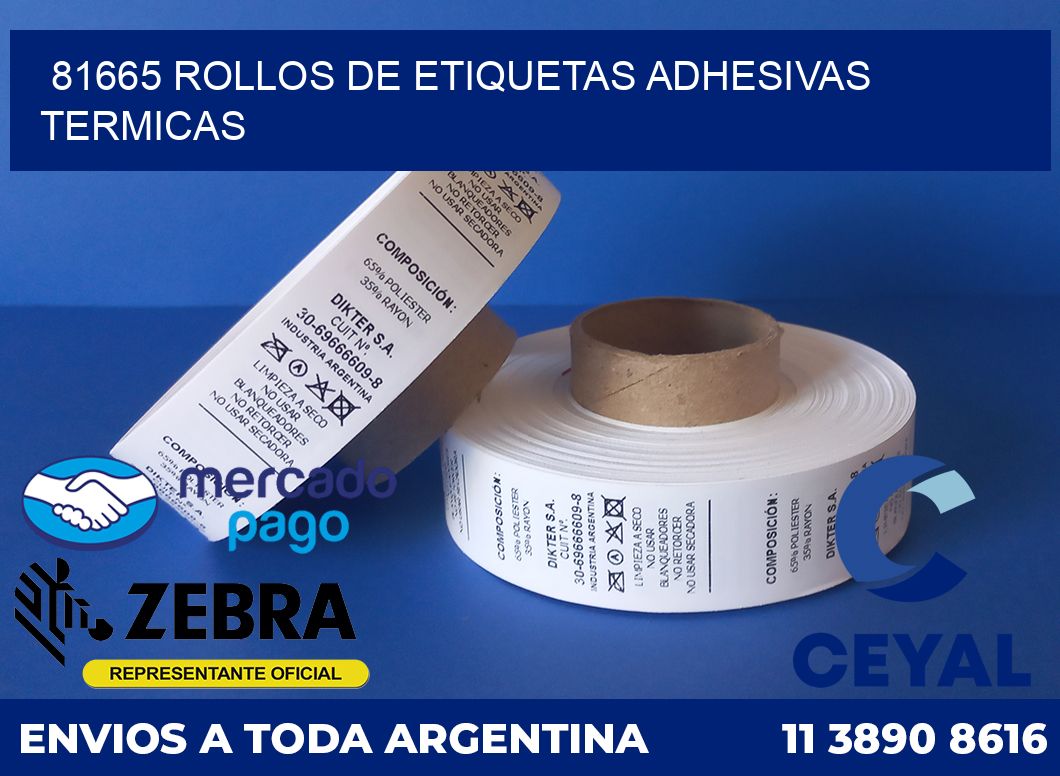 81665 ROLLOS DE ETIQUETAS ADHESIVAS TERMICAS