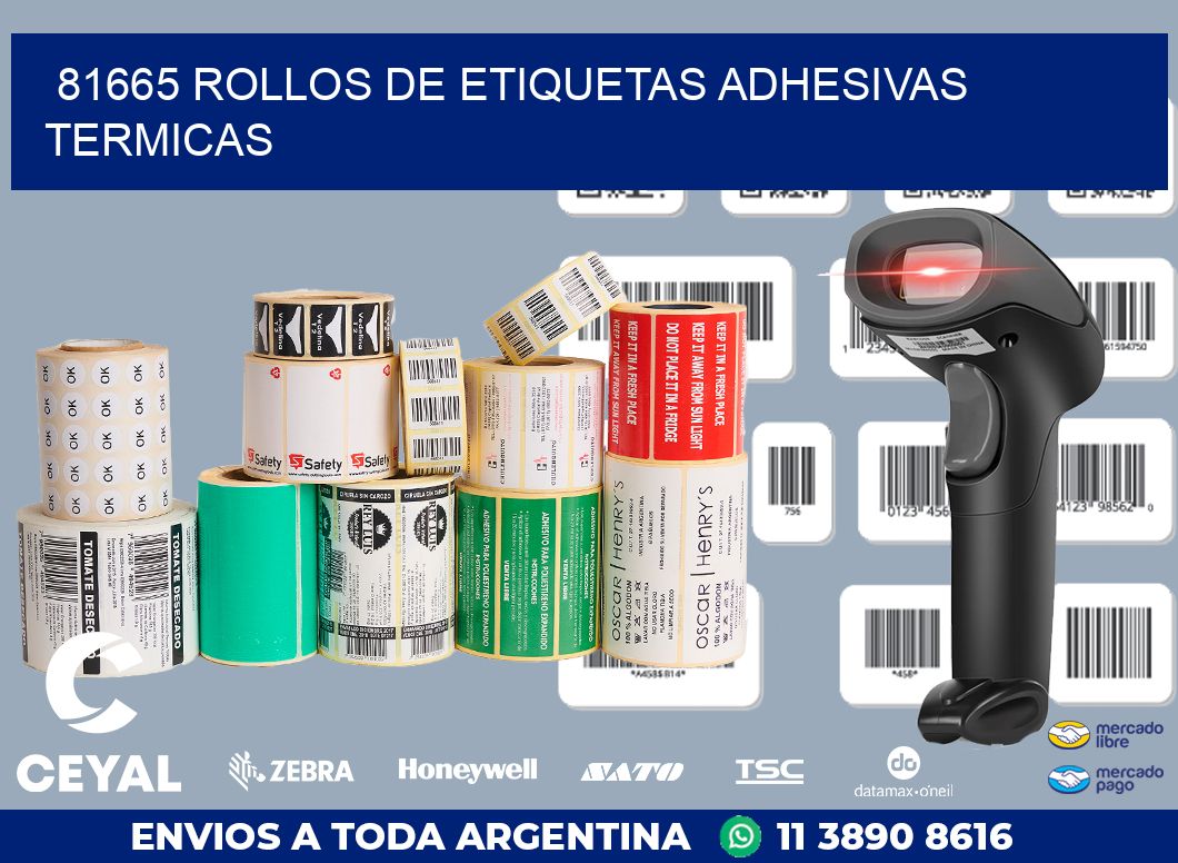 81665 ROLLOS DE ETIQUETAS ADHESIVAS TERMICAS