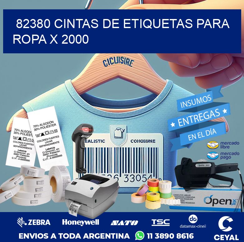 82380 CINTAS DE ETIQUETAS PARA ROPA X 2000