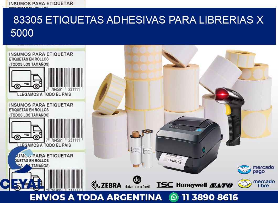 83305 ETIQUETAS ADHESIVAS PARA LIBRERIAS X 5000
