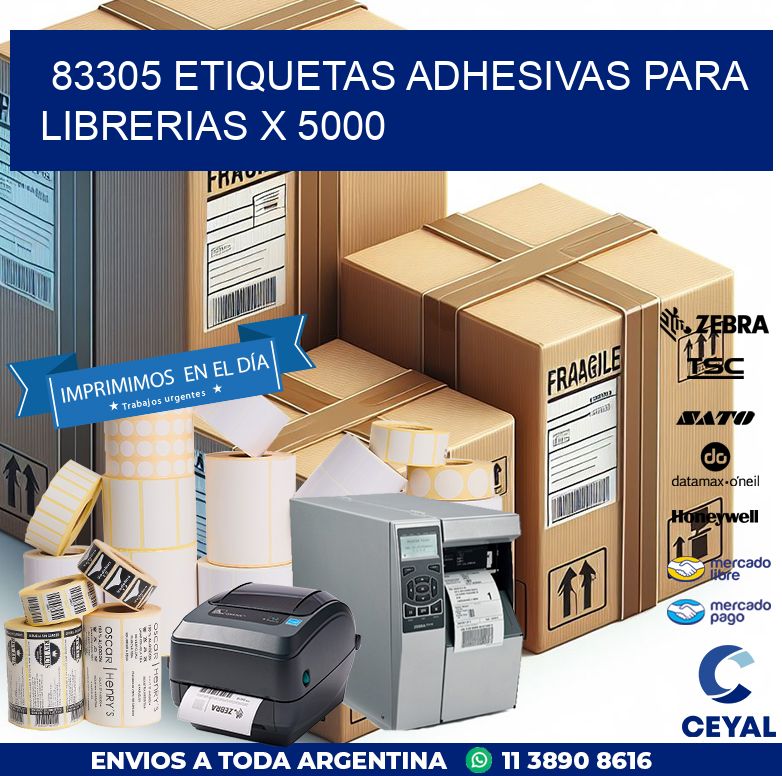 83305 ETIQUETAS ADHESIVAS PARA LIBRERIAS X 5000