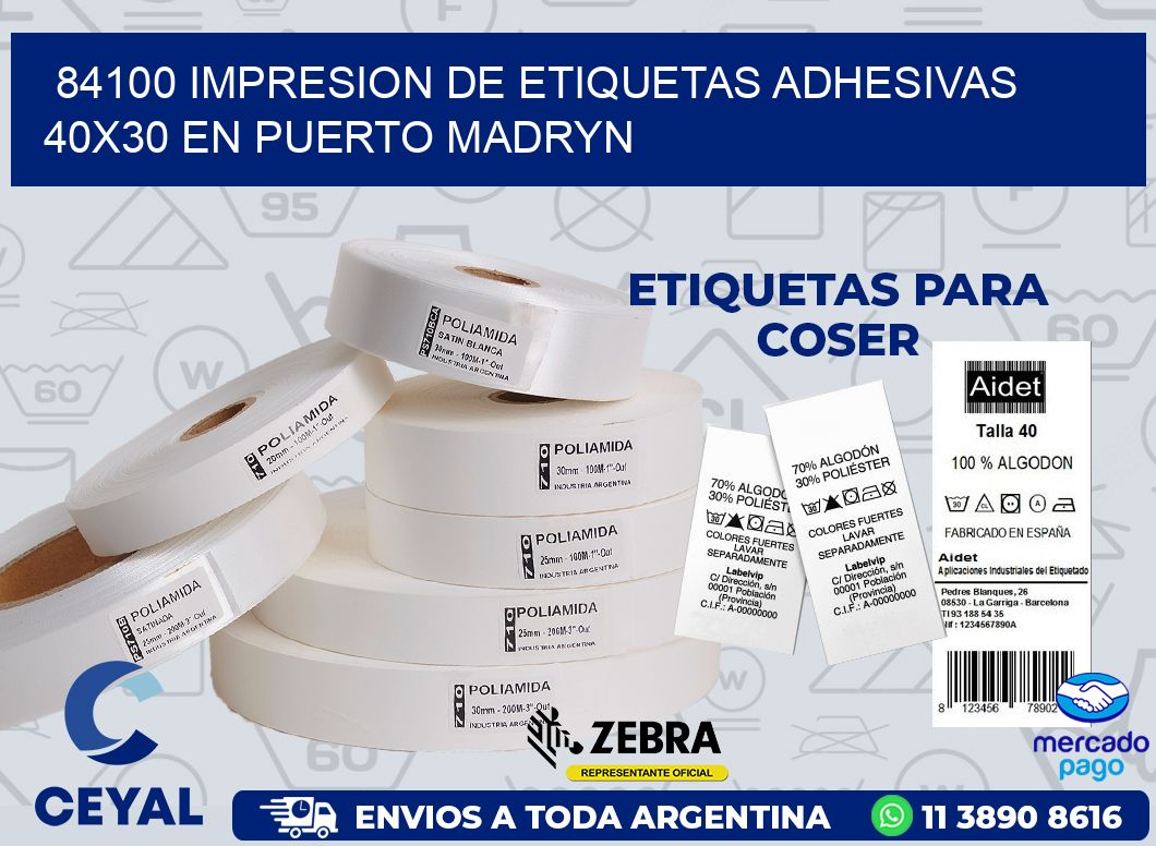 84100 IMPRESION DE ETIQUETAS ADHESIVAS 40X30 EN PUERTO MADRYN