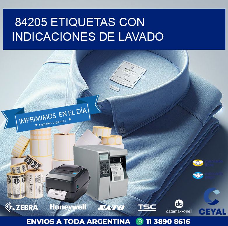 84205 ETIQUETAS CON INDICACIONES DE LAVADO