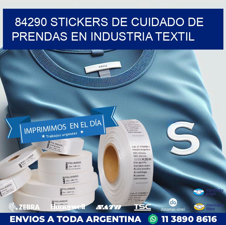 84290 STICKERS DE CUIDADO DE PRENDAS EN INDUSTRIA TEXTIL