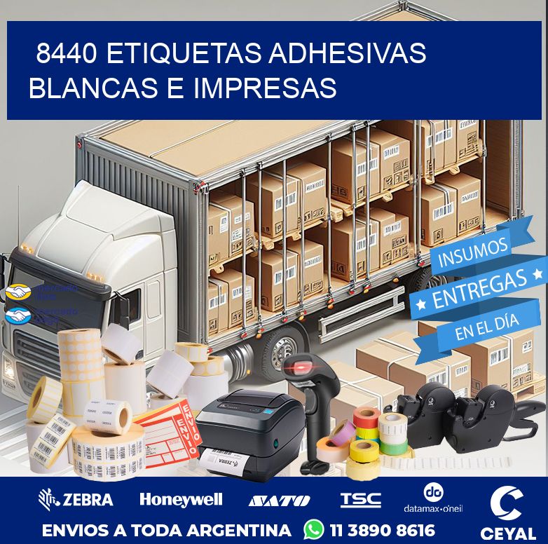 8440 ETIQUETAS ADHESIVAS BLANCAS E IMPRESAS