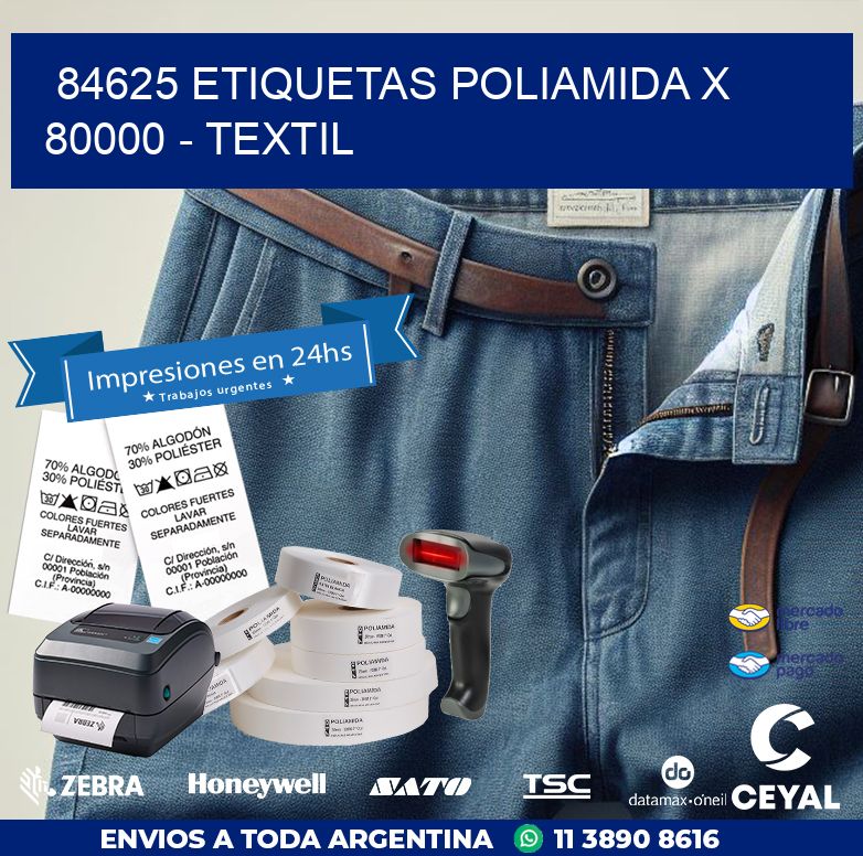 84625 ETIQUETAS POLIAMIDA X 80000 - TEXTIL