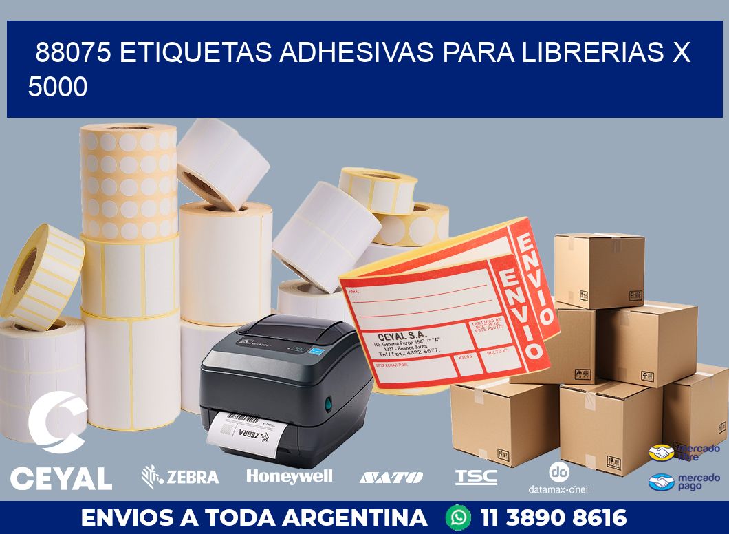 88075 ETIQUETAS ADHESIVAS PARA LIBRERIAS X 5000