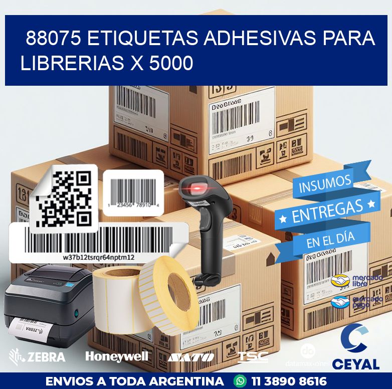 88075 ETIQUETAS ADHESIVAS PARA LIBRERIAS X 5000