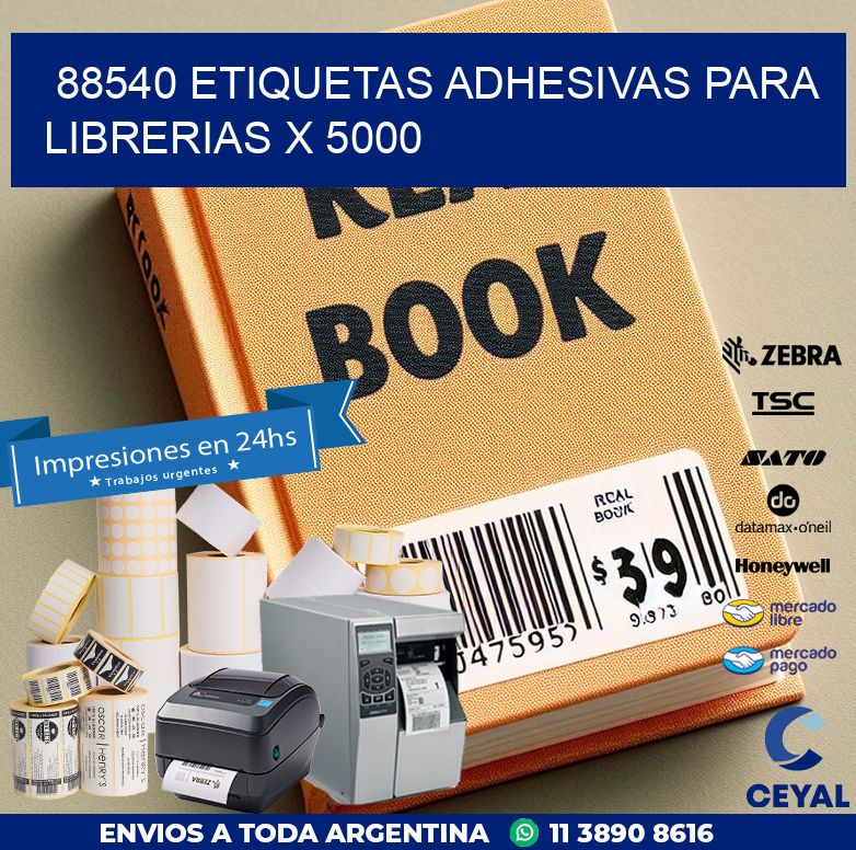 88540 ETIQUETAS ADHESIVAS PARA LIBRERIAS X 5000