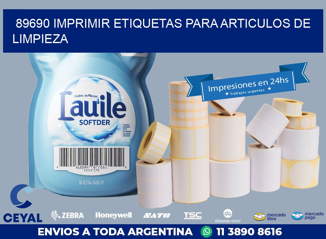 89690 IMPRIMIR ETIQUETAS PARA ARTICULOS DE LIMPIEZA