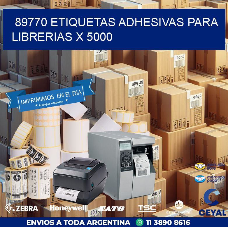 89770 ETIQUETAS ADHESIVAS PARA LIBRERIAS X 5000