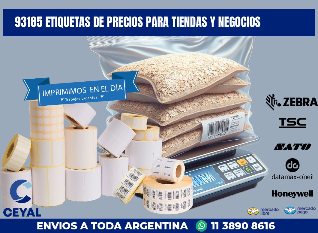93185 ETIQUETAS DE PRECIOS PARA TIENDAS Y NEGOCIOS