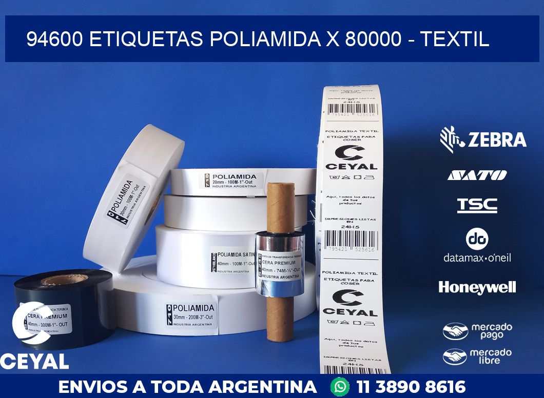 94600 ETIQUETAS POLIAMIDA X 80000 - TEXTIL