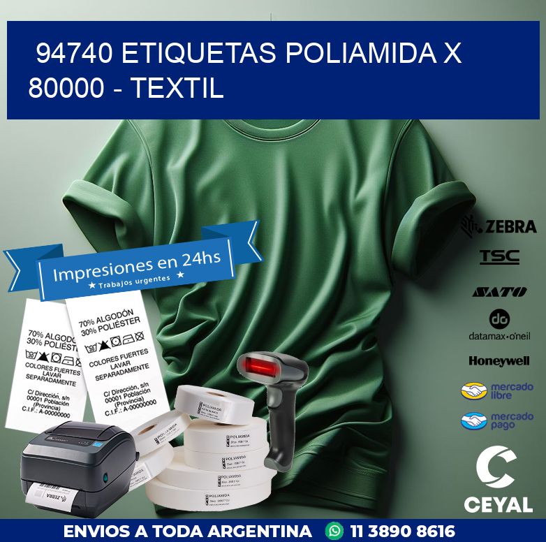 94740 ETIQUETAS POLIAMIDA X 80000 – TEXTIL