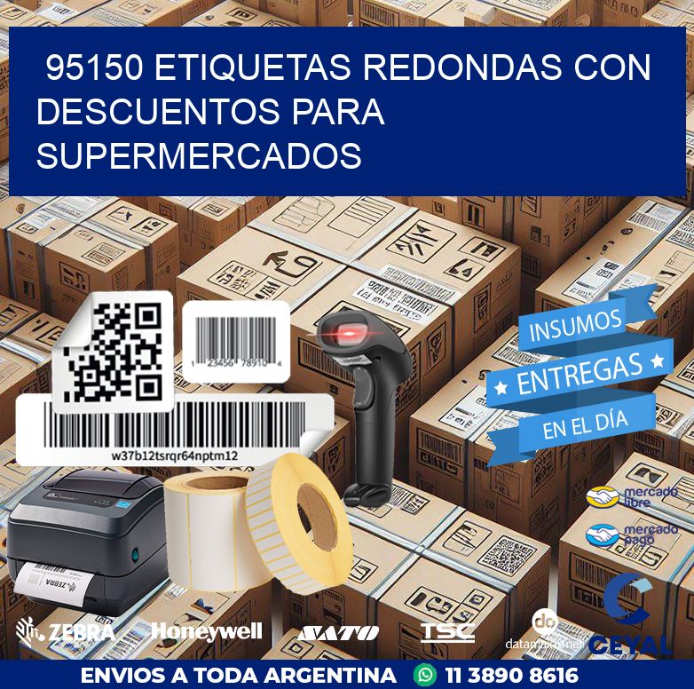 95150 ETIQUETAS REDONDAS CON DESCUENTOS PARA SUPERMERCADOS