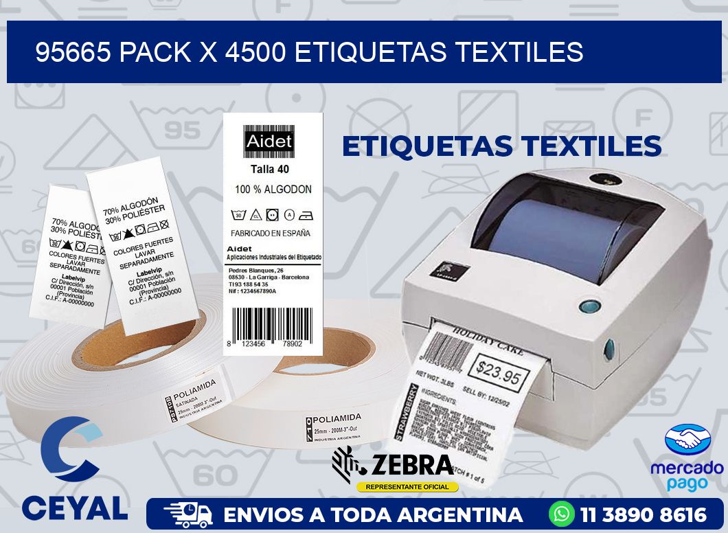95665 PACK X 4500 ETIQUETAS TEXTILES