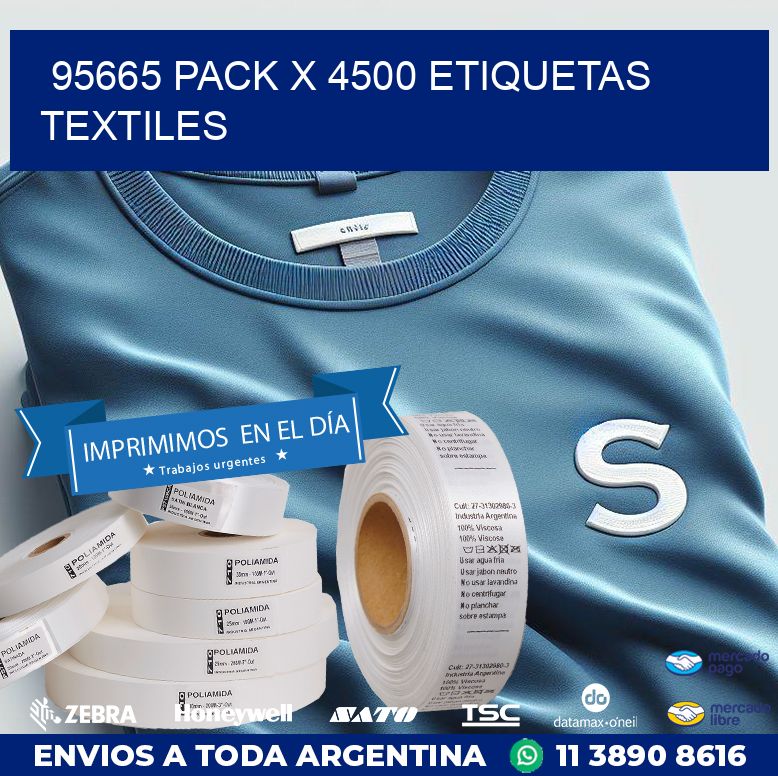 95665 PACK X 4500 ETIQUETAS TEXTILES