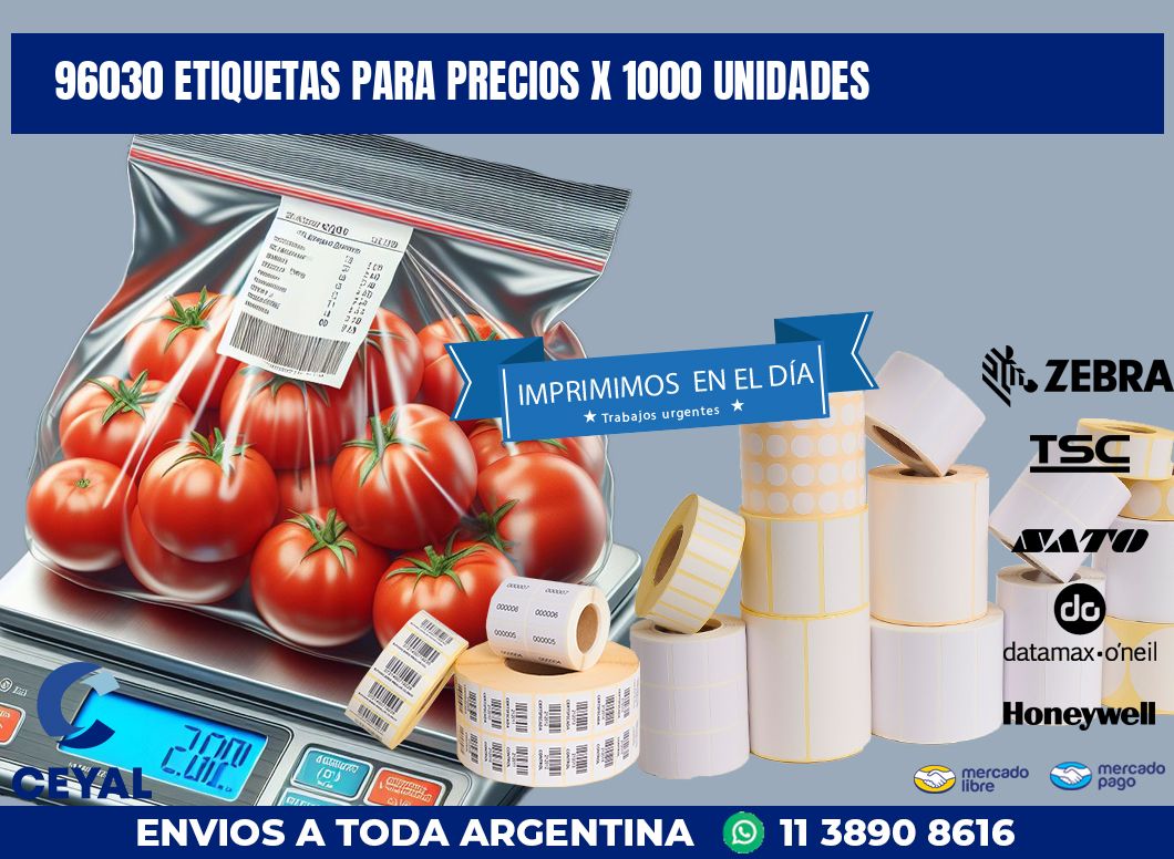 96030 ETIQUETAS PARA PRECIOS X 1000 UNIDADES