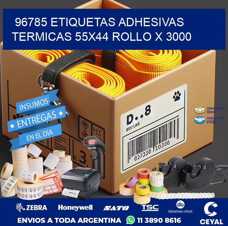 96785 ETIQUETAS ADHESIVAS TERMICAS 55X44 ROLLO X 3000