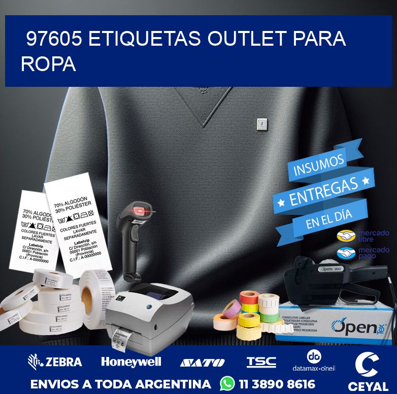 97605 ETIQUETAS OUTLET PARA ROPA