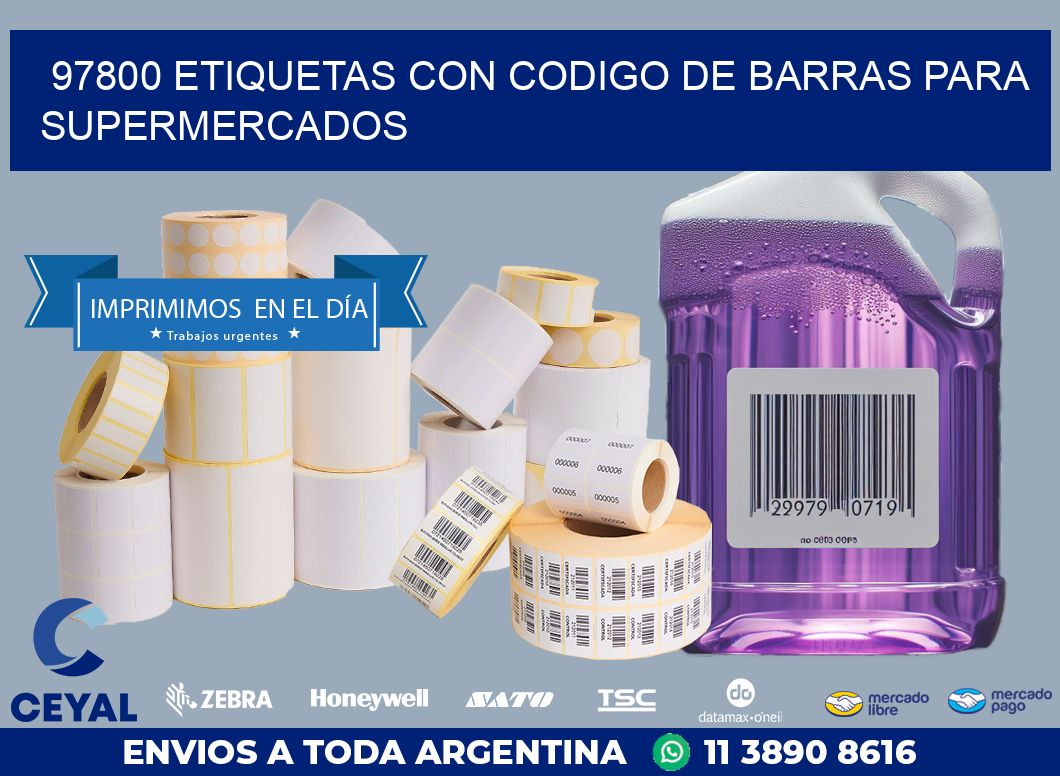 97800 ETIQUETAS CON CODIGO DE BARRAS PARA SUPERMERCADOS