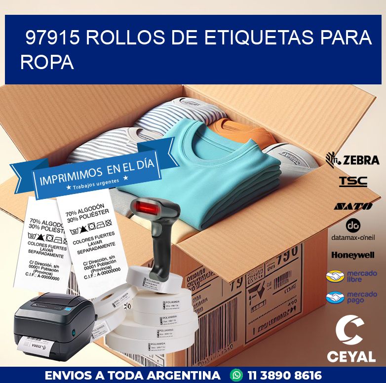 97915 ROLLOS DE ETIQUETAS PARA ROPA