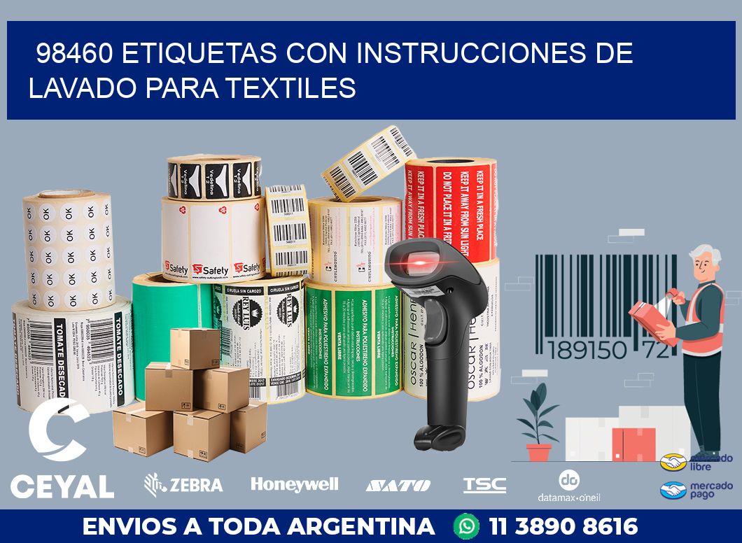 98460 ETIQUETAS CON INSTRUCCIONES DE LAVADO PARA TEXTILES