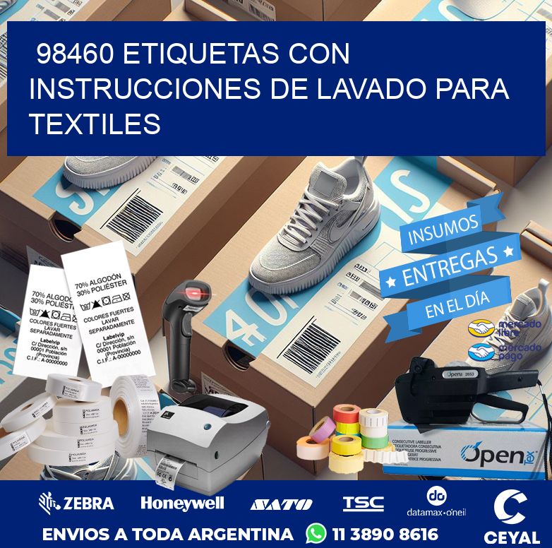 98460 ETIQUETAS CON INSTRUCCIONES DE LAVADO PARA TEXTILES