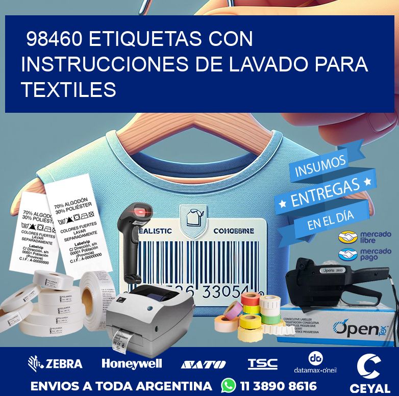 98460 ETIQUETAS CON INSTRUCCIONES DE LAVADO PARA TEXTILES