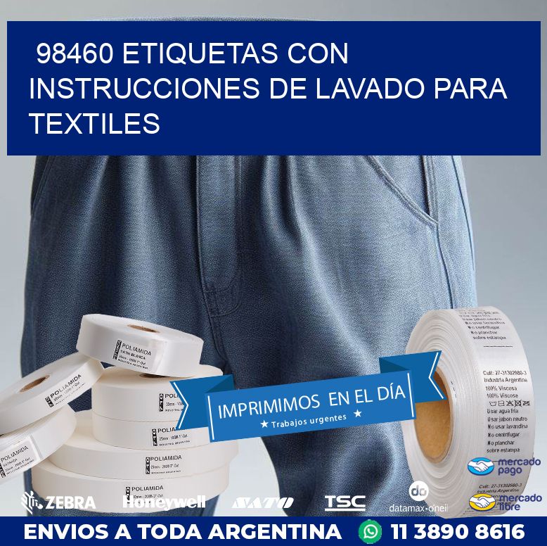 98460 ETIQUETAS CON INSTRUCCIONES DE LAVADO PARA TEXTILES