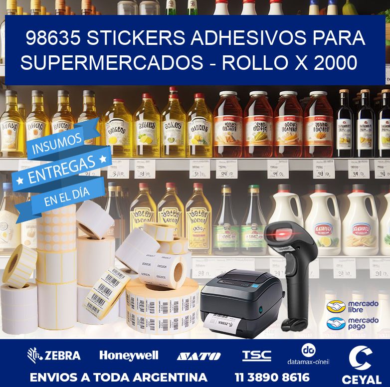 98635 STICKERS ADHESIVOS PARA SUPERMERCADOS – ROLLO X 2000