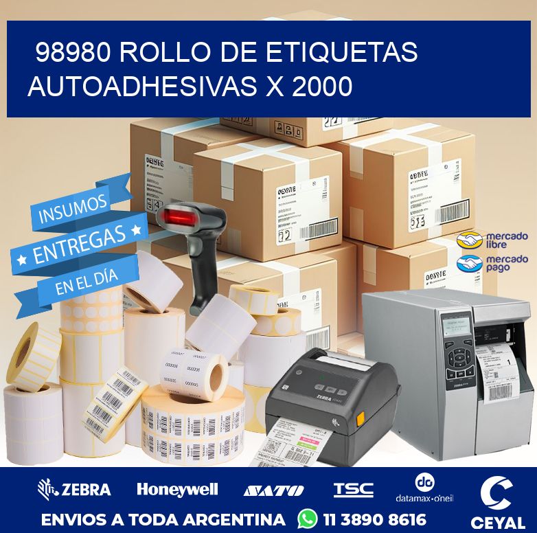 98980 ROLLO DE ETIQUETAS AUTOADHESIVAS X 2000