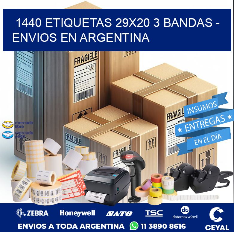 1440 ETIQUETAS 29X20 3 BANDAS - ENVIOS EN ARGENTINA