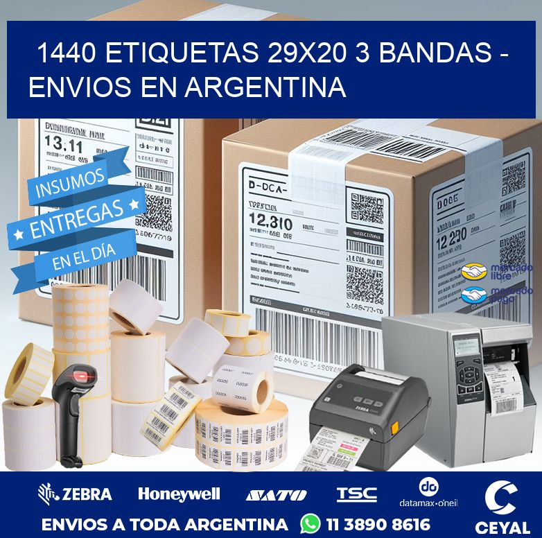 1440 ETIQUETAS 29X20 3 BANDAS - ENVIOS EN ARGENTINA