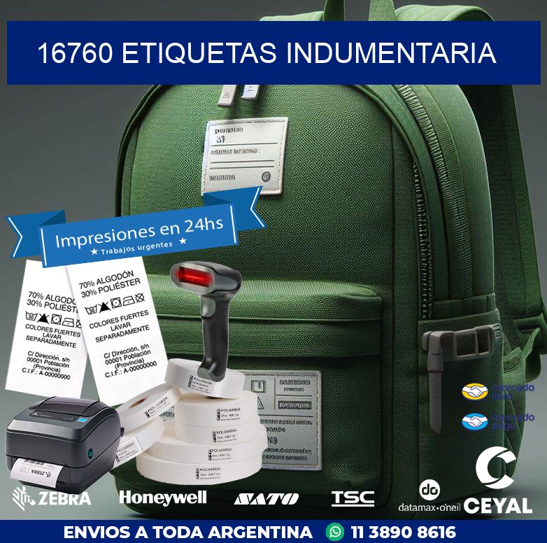 16760 ETIQUETAS INDUMENTARIA