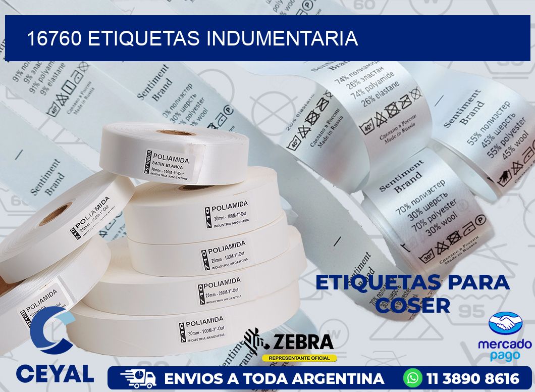 16760 ETIQUETAS INDUMENTARIA