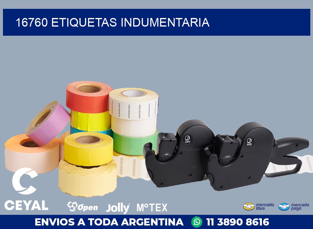 16760 ETIQUETAS INDUMENTARIA