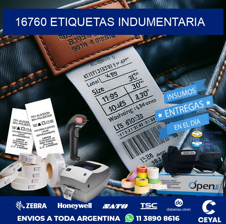 16760 ETIQUETAS INDUMENTARIA