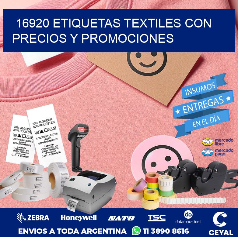 16920 ETIQUETAS TEXTILES CON PRECIOS Y PROMOCIONES