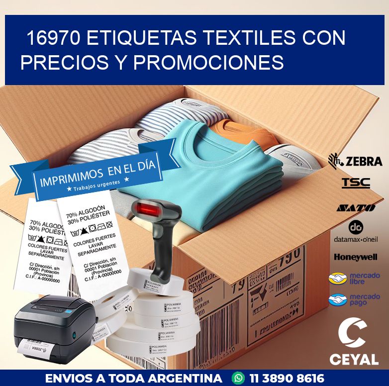 16970 ETIQUETAS TEXTILES CON PRECIOS Y PROMOCIONES
