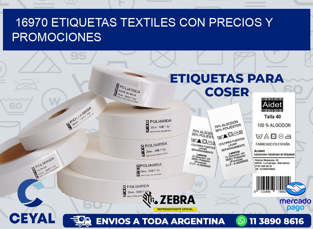 16970 ETIQUETAS TEXTILES CON PRECIOS Y PROMOCIONES