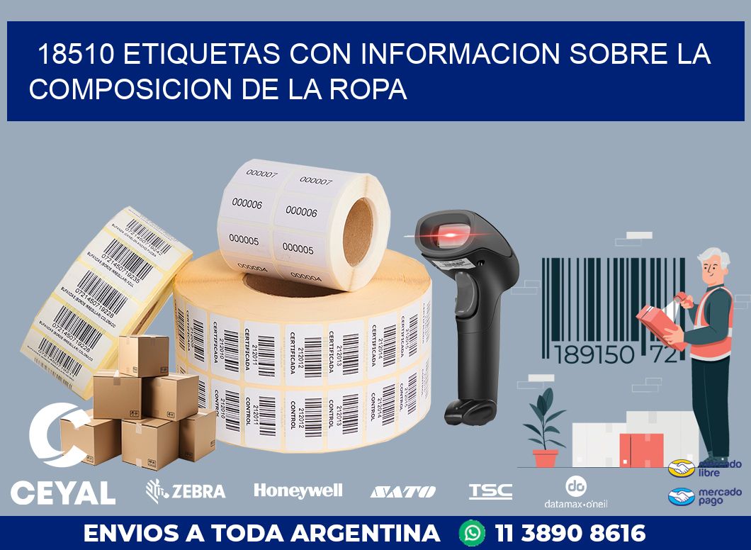 18510 ETIQUETAS CON INFORMACION SOBRE LA COMPOSICION DE LA ROPA