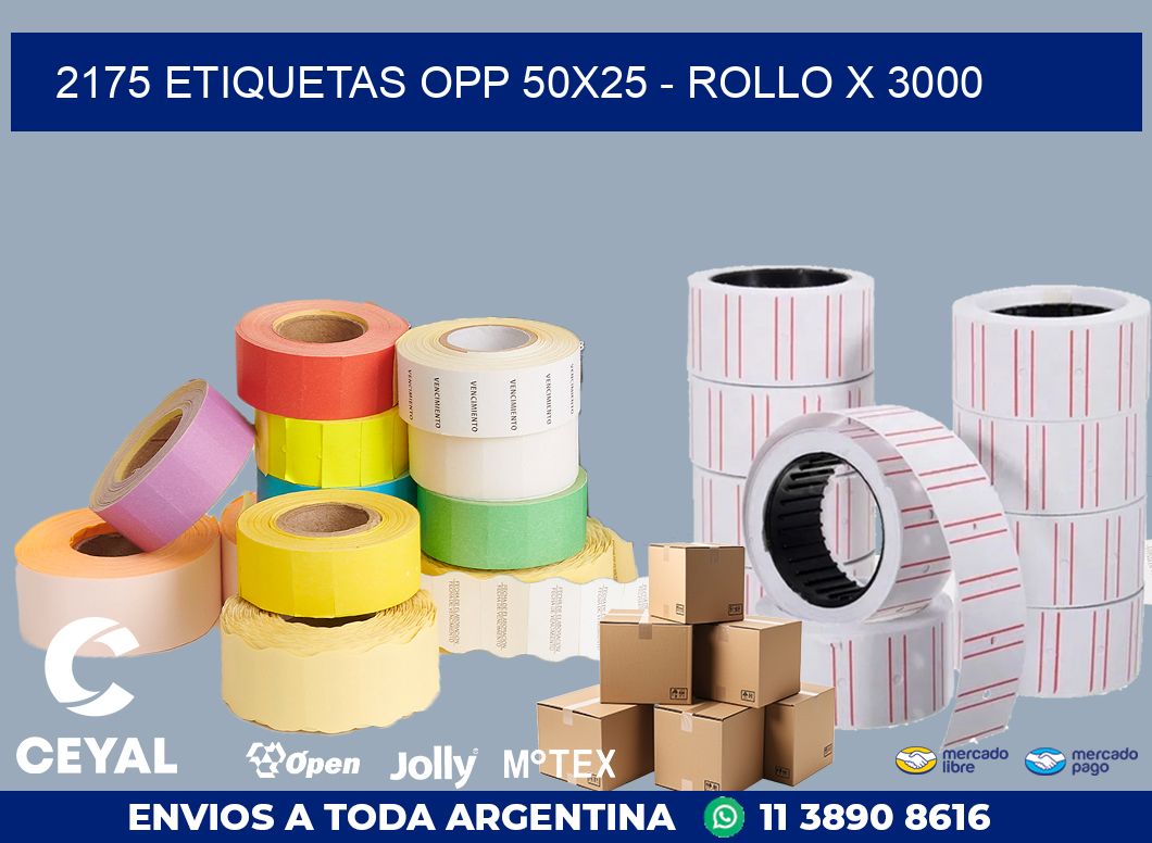 2175 ETIQUETAS OPP 50X25 – ROLLO X 3000
